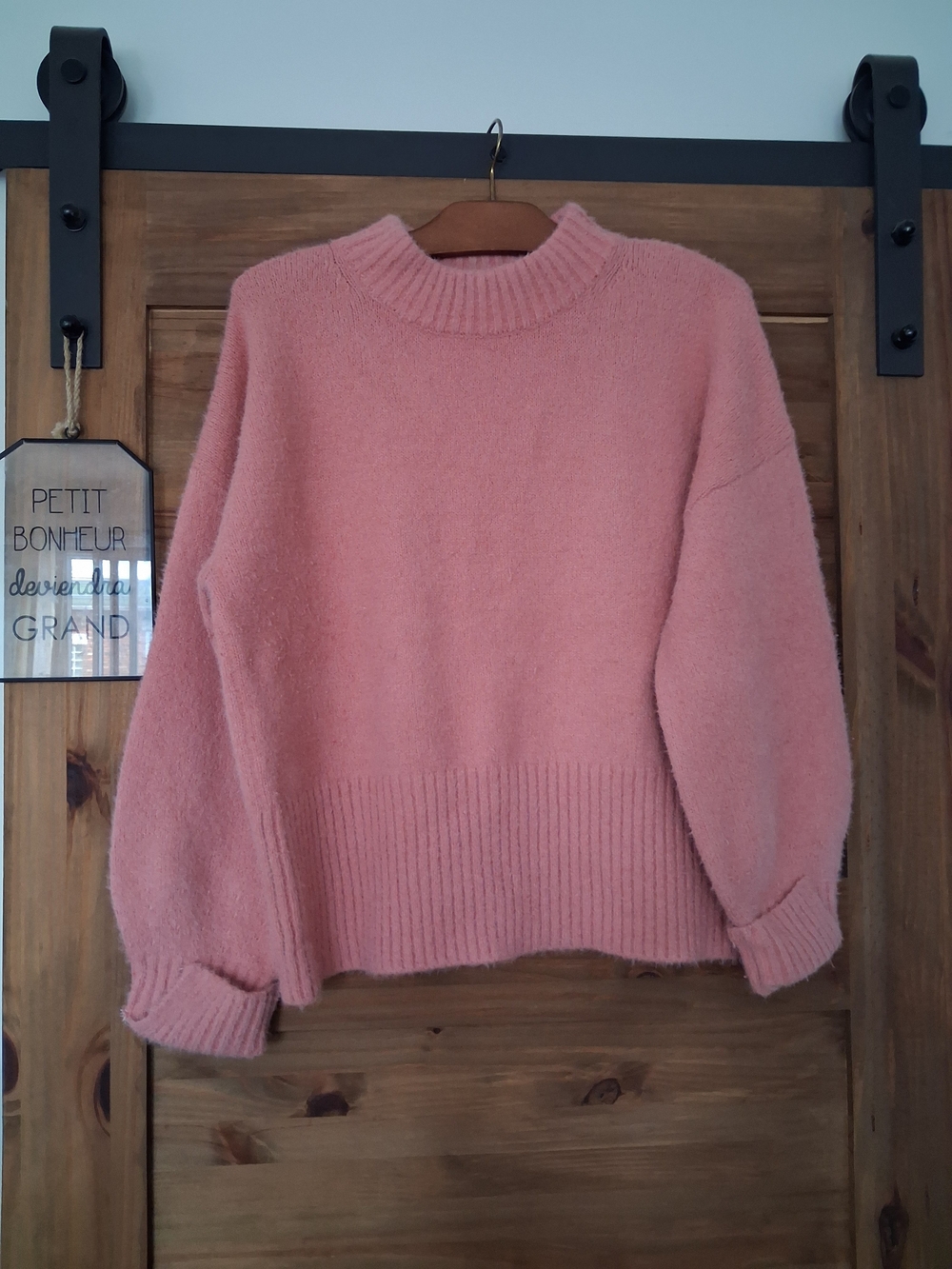 Rachel Zoe Soft Pink Fuzzy Turtleneck Sweater 100% Wool M